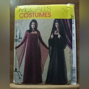 Vintage McCalls #3372 Miss Gothic Gowns Hat w/Veil Size 6-8-10-12 Sewing Pattern